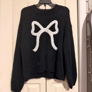 Target Black Sweater with White Bow